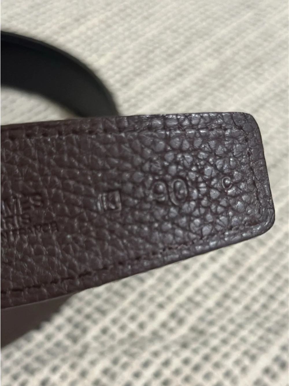 Hermes Brown Leather Belt with Silver H-Style Buckle